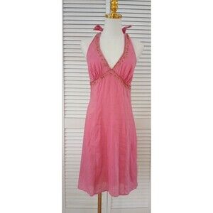 Fire Los Angeles Little Pink Halter Dress 100% Cotton Size 5 Lightweight Comfy
